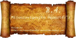 Miloszavlyevits Anasztáz névjegykártya